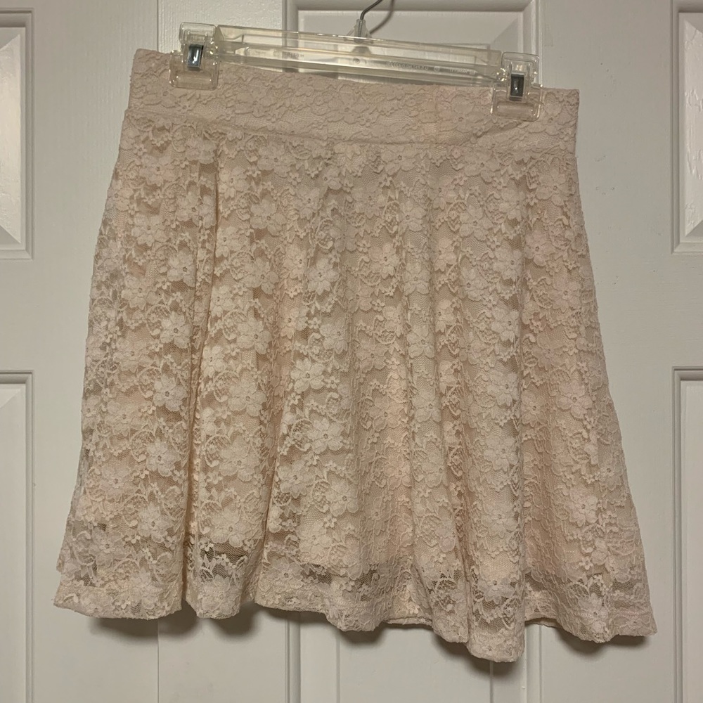 Cream floral skirt
